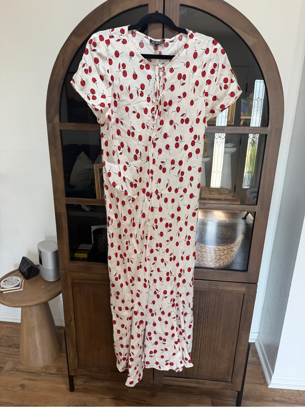 NWOT J. Crew White Maxi Dress with Red Cherry Print - Picture 5 of 11